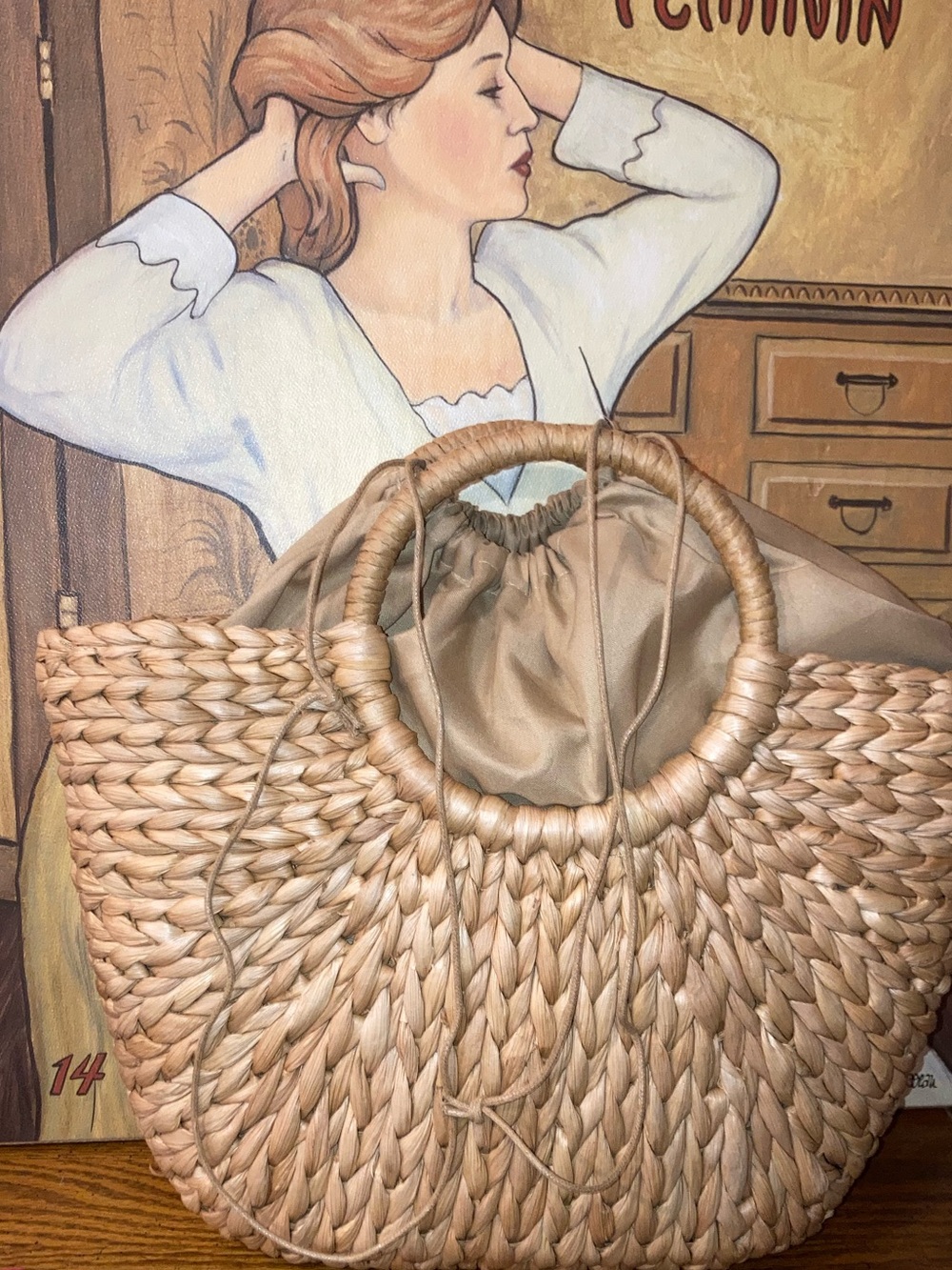 Summer Rattan Straw Tote Handbag -
- NWOT MSRP $40 - Picture 4 of 7